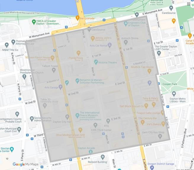 Map of NATO Village in Downtown Dayton