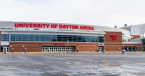 Photos of UD Arena in preparation for WGI Championships